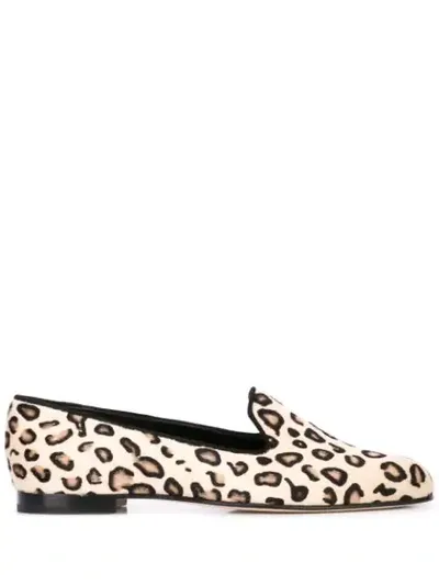 Manolo Blahnik Leopard Print Loafers In Neutrals