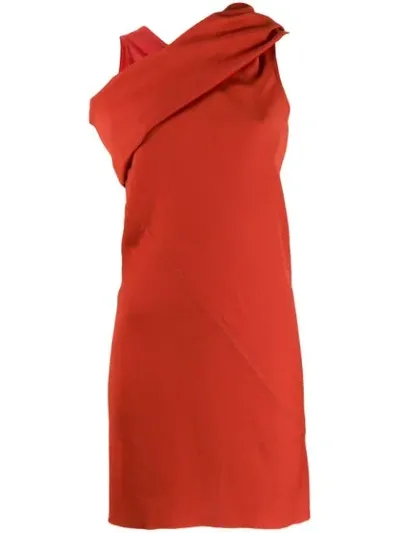 Rick Owens Cross Neck Longline Top In Red