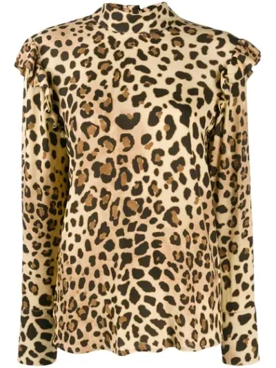 Be Blumarine Leopard Print Blouse In Animal