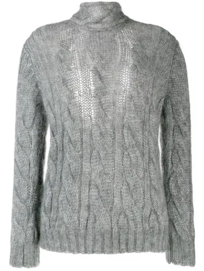 Prada Pullover Mit Zopfmuster In F0031 Grigio