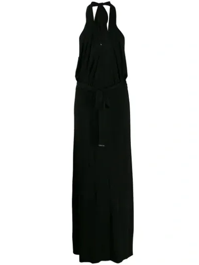 Michael Michael Kors Halterneck Maxi Dress In Black