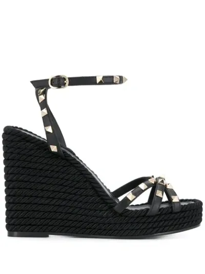 Valentino Garavani Rockstud Edge Sandals In Black