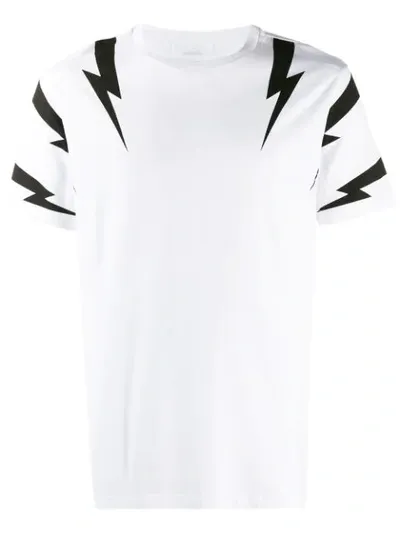 Neil Barrett Printed Lightning Bolt T-shirt In White