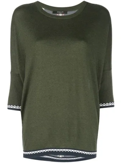 Derek Lam Multi-fabric Printed Top In Green