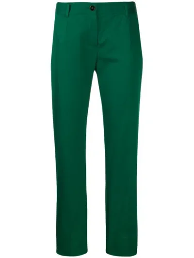 Dolce & Gabbana Cropped Chino Trousers In Green