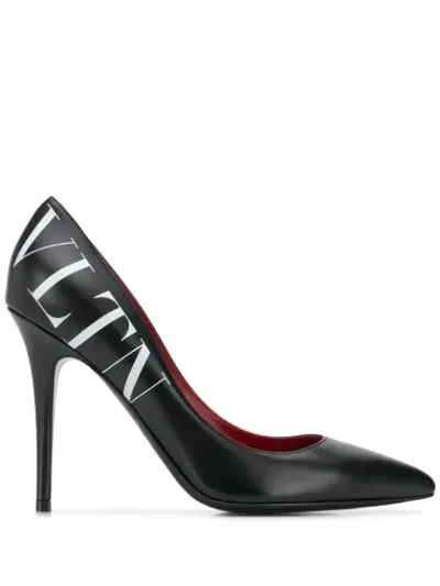 Valentino Garavani Vltn Print Pumps In Black