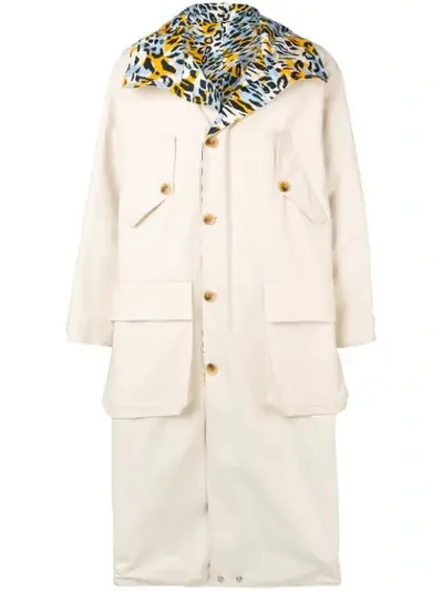 Marni Leopard Print Raincoat In White