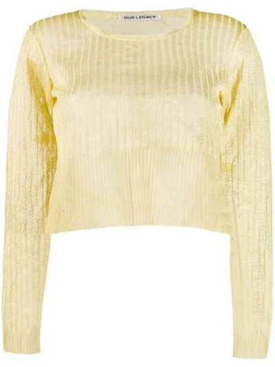 Our Legacy Cropped Jumper In Yellow