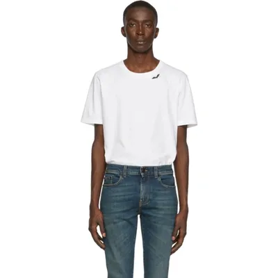 Saint Laurent White Cotton T Shirt With Bat Print