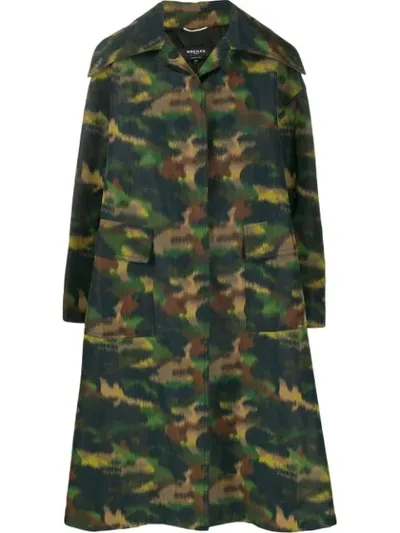 Rochas Oversized Printed Coat In Green