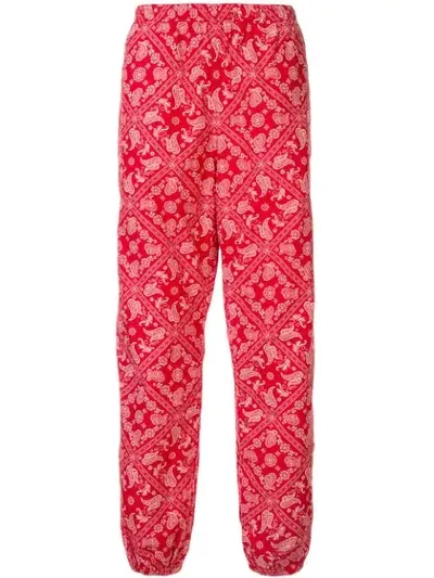 Supreme Bandana Track Pants In Red