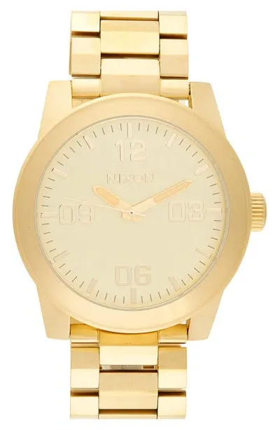 Nixon The Corporal Bracelet Watch, 48mm In Gold