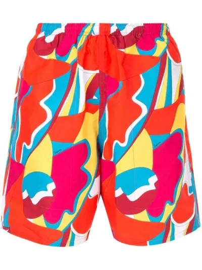 Supreme Abstract Water Shorts In Red