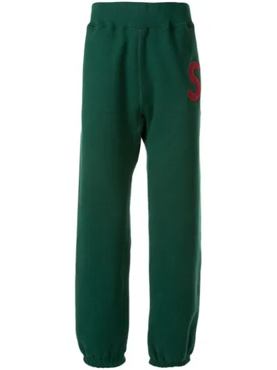 Supreme S Logo Track Pants In Green