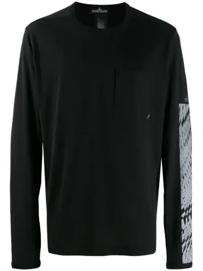 Stone Island Shadow Project Graphic Printed Sweatshirt In Black