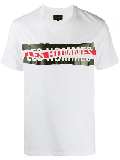 Les Hommes Broken Logo T-shirt In White