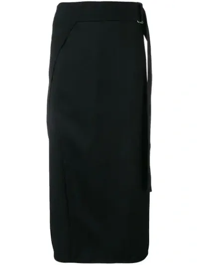 Victoria Beckham Belted Midi Skirt In Black