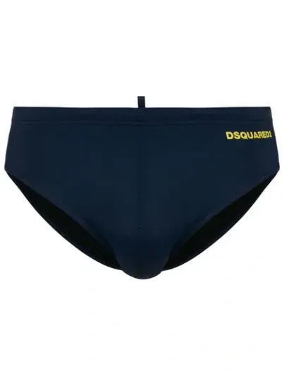 Dsquared2 Icon Print Swim Briefs In Blue