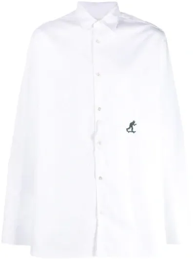 Golden Goose Embroidered Shirt In White / Embroidery