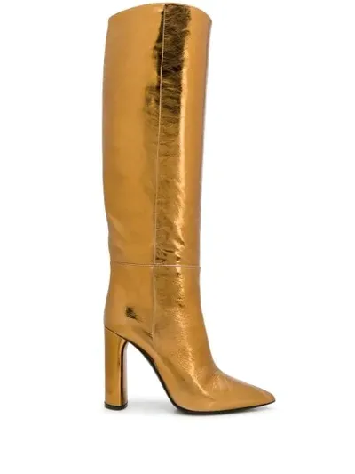 Casadei Knee High Boots In Gold