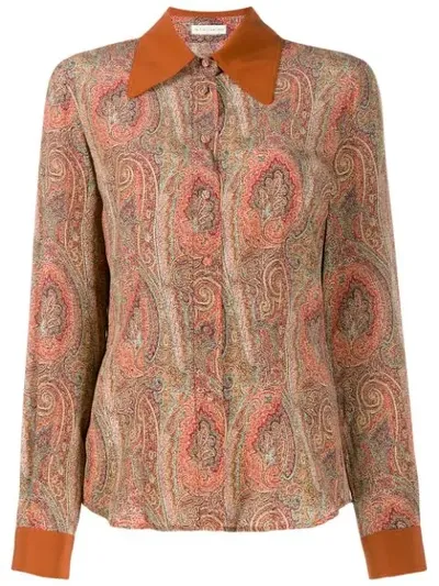 Etro Paisley Print Shirt In Neutrals