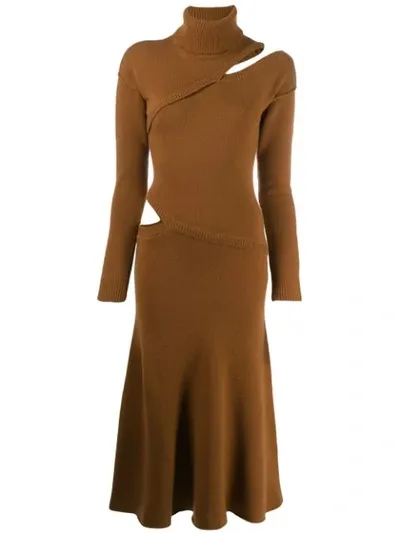 Each X Other Asymmetric Sweater Dress In Brown