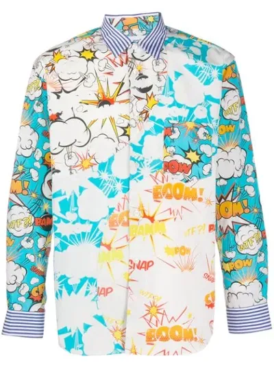 Comme Des Garçons Shirt Pop Printed Cotton Poplin Shirt In Multicolor