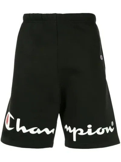 Supreme X Champion Track Shorts In Black