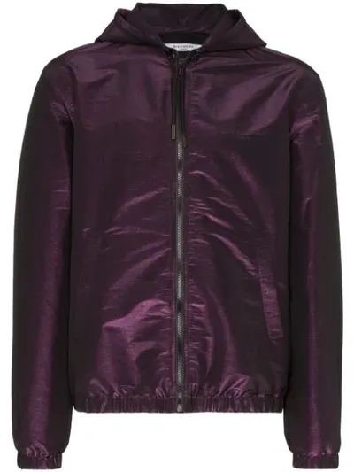 Givenchy Logo Print Hooded Jacket In Purple