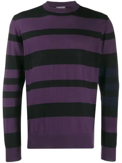 Lanvin Striped Sweater In Purple