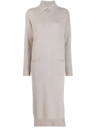 Lorena Antoniazzi Knitted Midi Dress In Neutrals