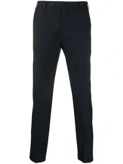 Pt01 Plain Tailored Trousers In Blue