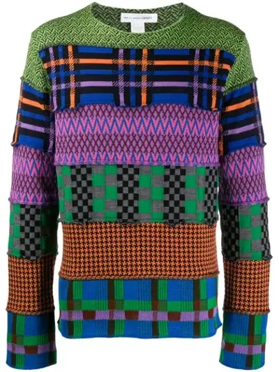 Comme Des Garçons Shirt Colour-block Sweater In Grey