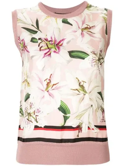 Dolce & Gabbana Printed Gigli Tank Top In Gigli Fdo.rosa