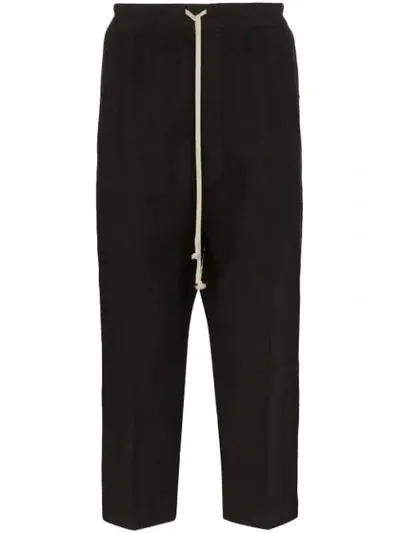 Rick Owens Drawstring Drop-crotch Trousers In Black