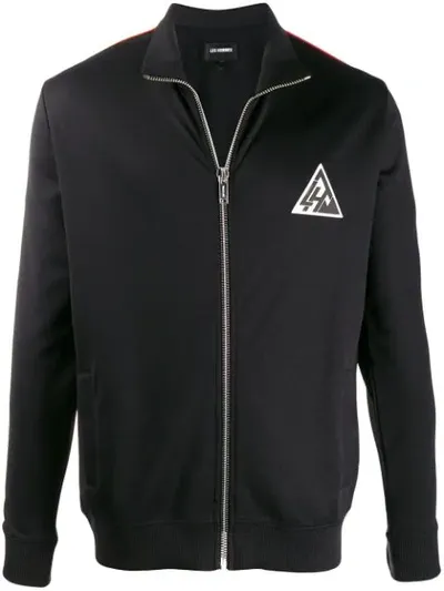 Les Hommes Zip Up Jumper In Black