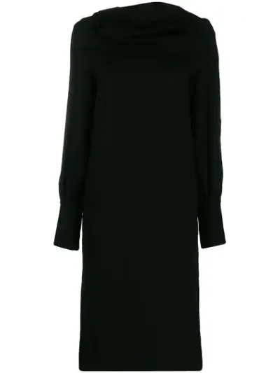 Erika Cavallini Draped Neck Dress In Black