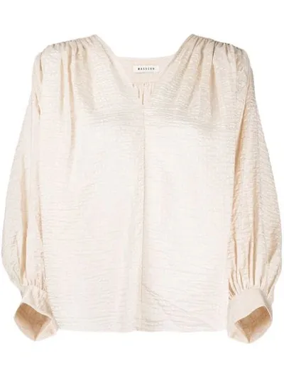 Masscob V-neck Blouse In Neutrals