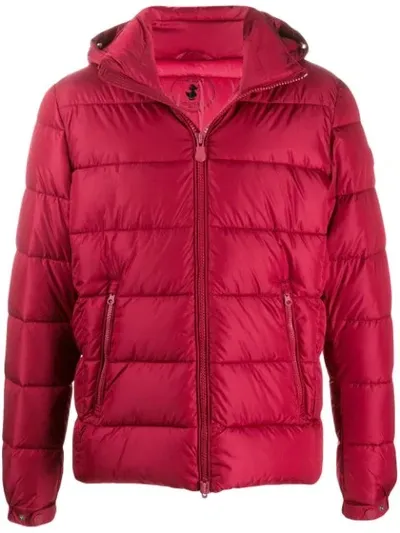 Save The Duck Quilted Zip-front Jacket In Red