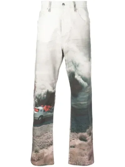 Lost Daze Crash Loose Denim Jeans In White