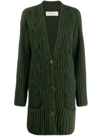 Gentry Portofino Chunky Knit Cardigan In Green