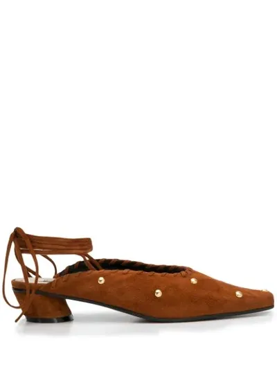 Reike Nen Lace Up Mules In Brown