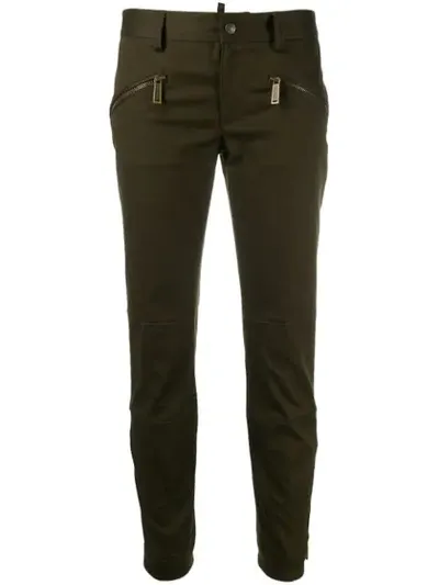 Dsquared2 Low Rise Skinny Trousers In Green