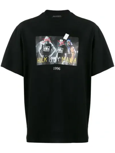 Throwback Hulk Print T-shirt In Black