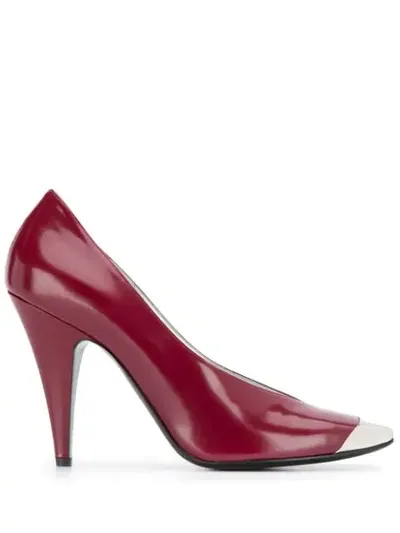 Emilio Pucci Bordeaux Square-toe Pumps In Red