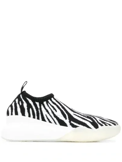 Stella Mccartney Loop Zebra Print Low-top Sneakers In Black