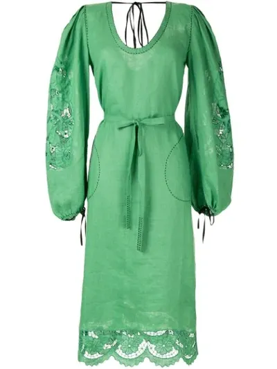 Vita Kin Colombe D'or Linen Kaftan In Green