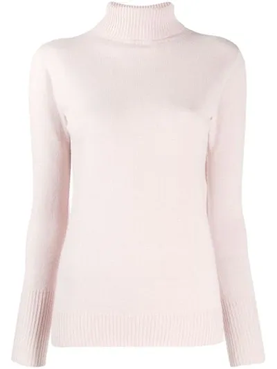 D-exterior Turtleneck Fine Knit Jumper In Pink