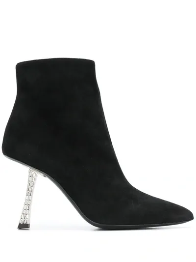 Giuseppe Zanotti Statement Heel Ankle Boots In Black