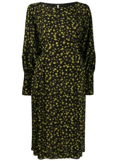 Erika Cavallini Long Sleeved Silk Dress In Black